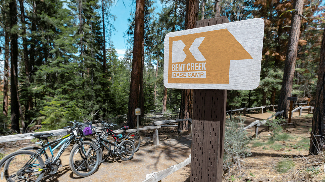 portfolio image bent creek collective basecamp sign